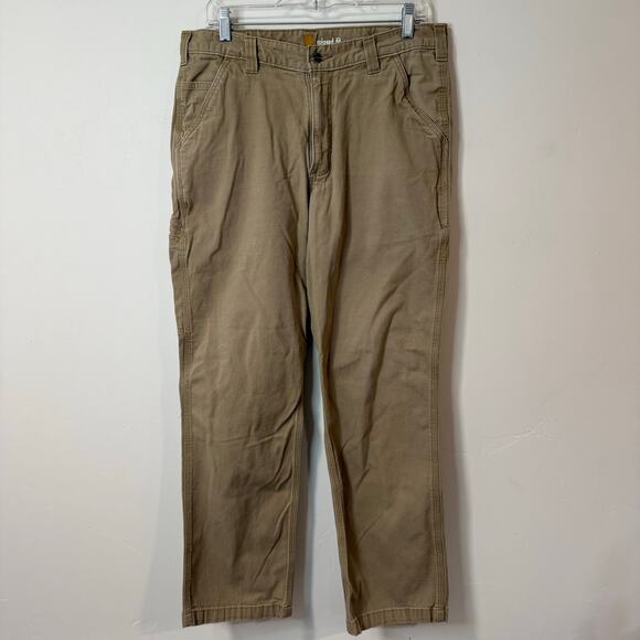 Carhartt Men's Rugged Flex Rigby Work Pants Tan Workwear Cargo Tan Size 34 - Picture 1 of 8